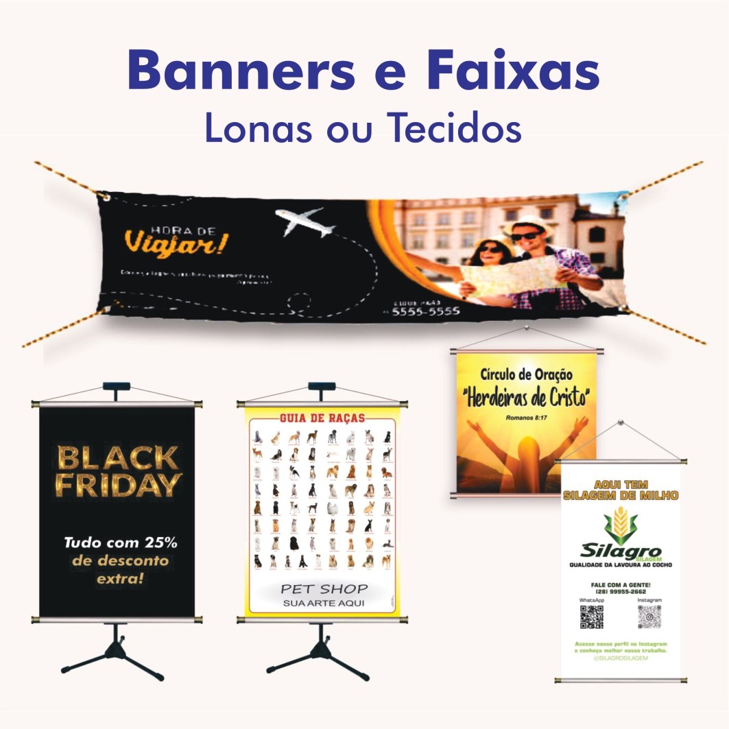 Banners e faixas — lonas ou tecidos