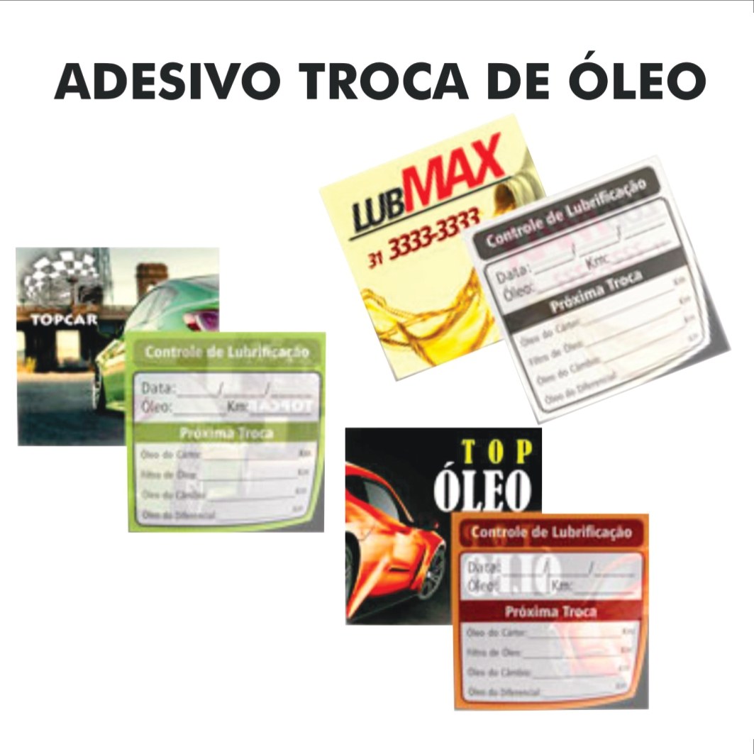 Adesivo para troca de óleo