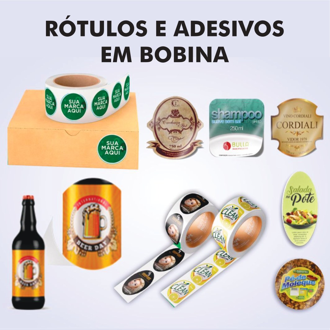 Rótulos e adesivos em bobina