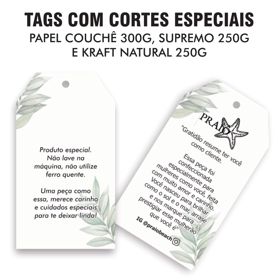 Tags com cortes especiais
